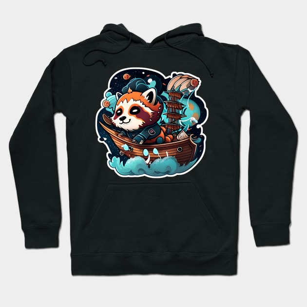 Red Panda Dave but he's a boat Captain in search of Treasure planet Hoodie by Walford-Designs